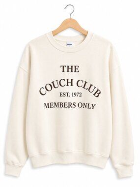 GILLI | Couch Club Cream Oversized Crewneck Sweatshirt – Women’s Large